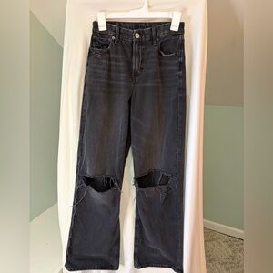 American Eagle Outfitters Black Distressed Boyfriend Jeans size 2